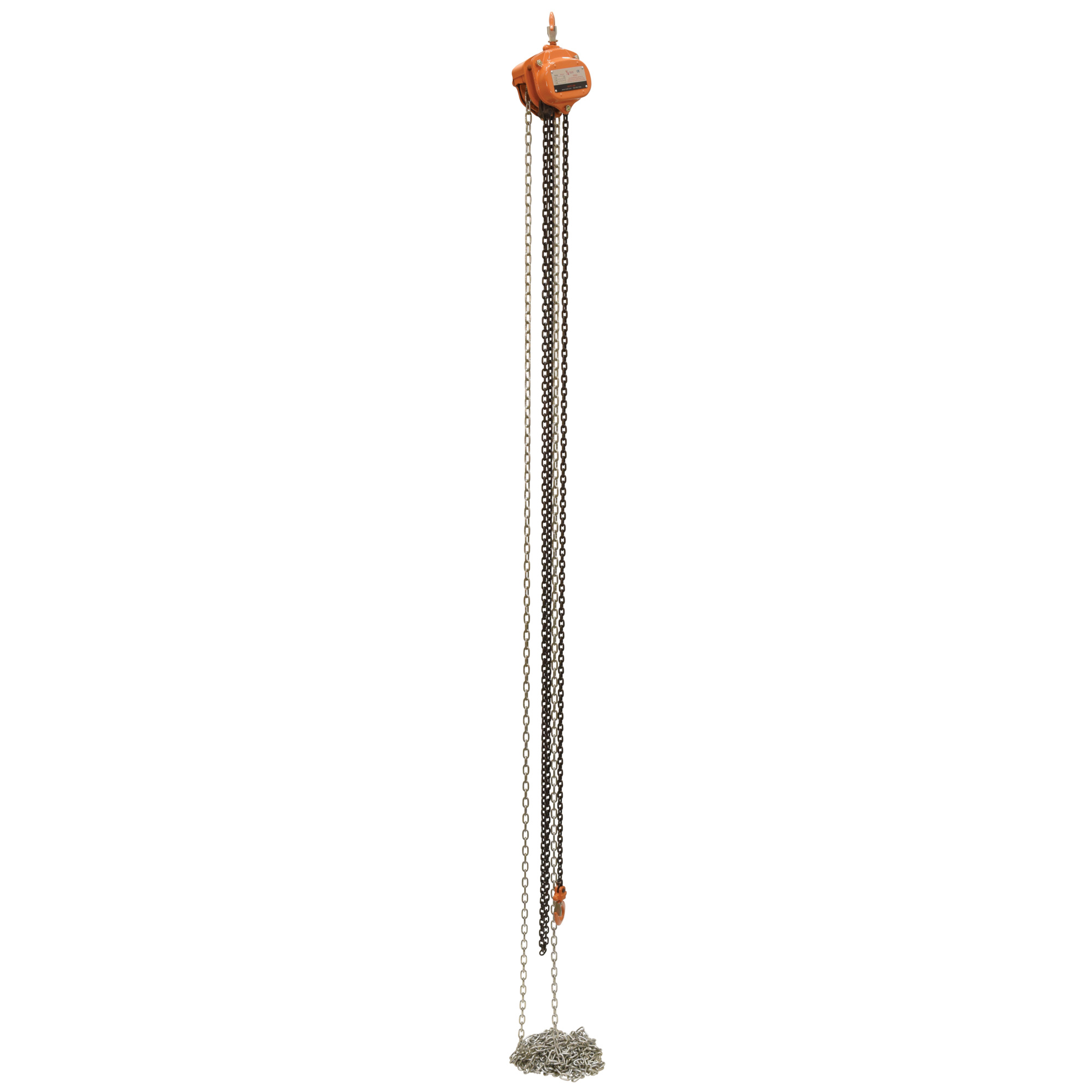 Vestil Professional Hand Chain Hoist 20 Ft. Lift Height 1,000 Lb. Capacity Orange
